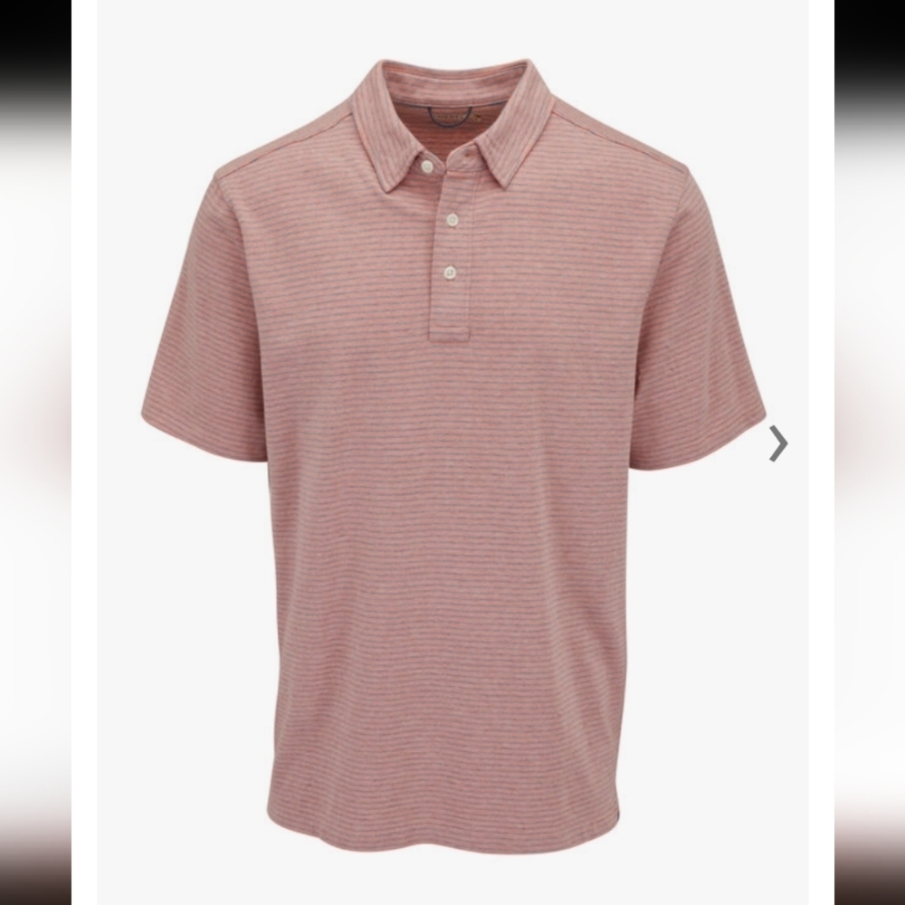 Faherty Brand Movement™ Rose Sky Stripe Short Sleeve Polo